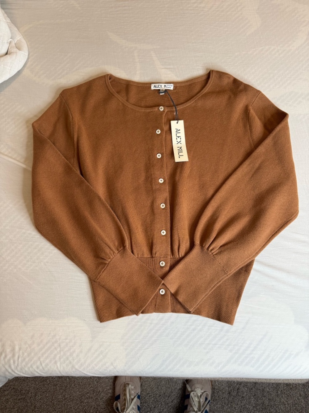 Alex Mill Brown Button-Up Knit Cardigan